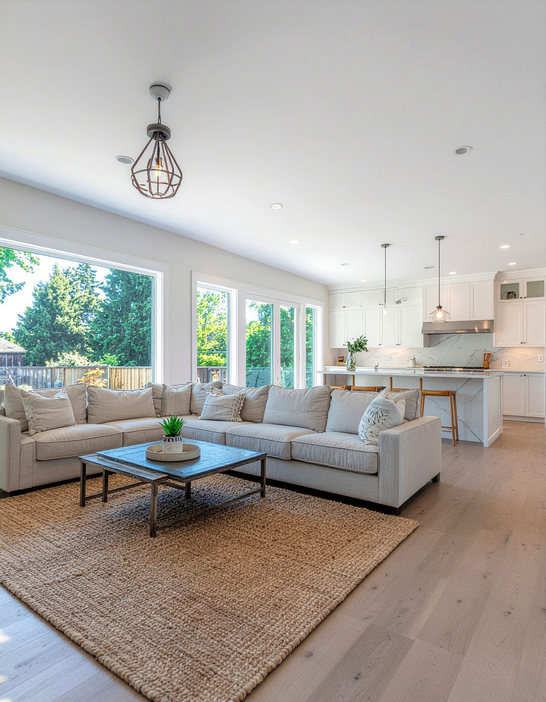 Open concept floor plan - 30 new construction living room ideas