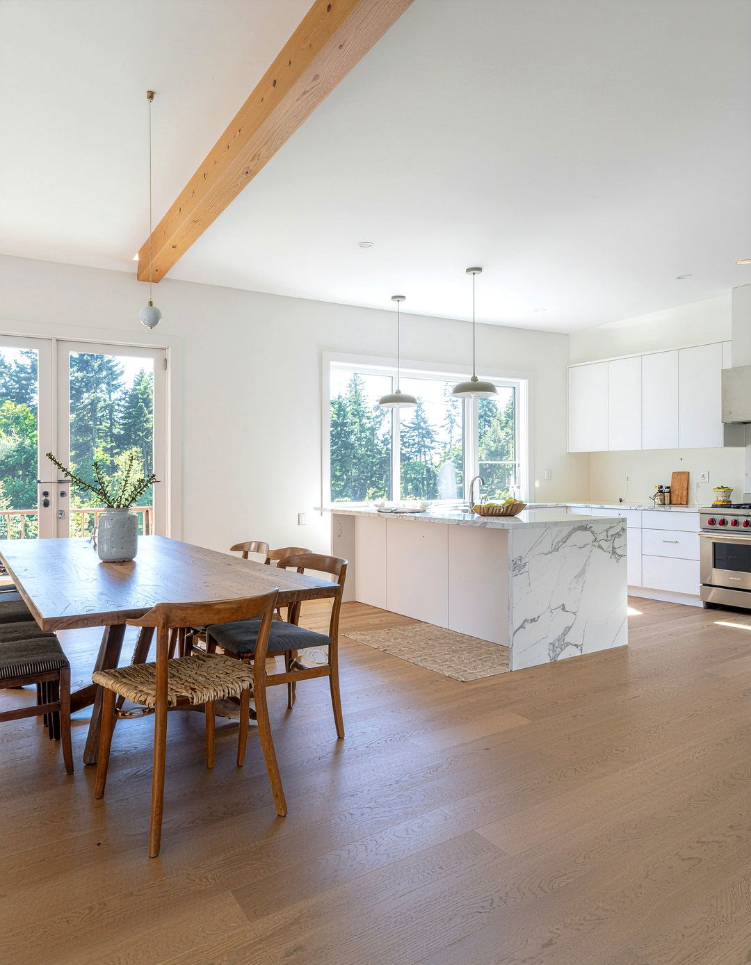 Open concept kitchen - 30 rural dining room ideas