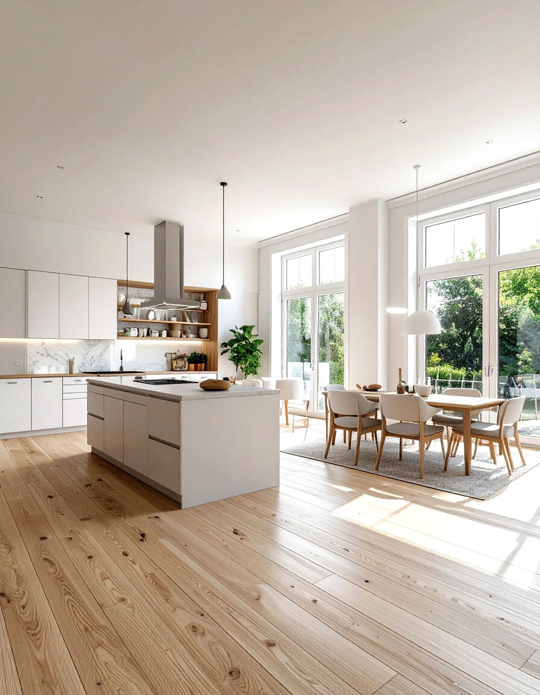 Open concept layout - 30 Scandinavian minimalist decor ideas