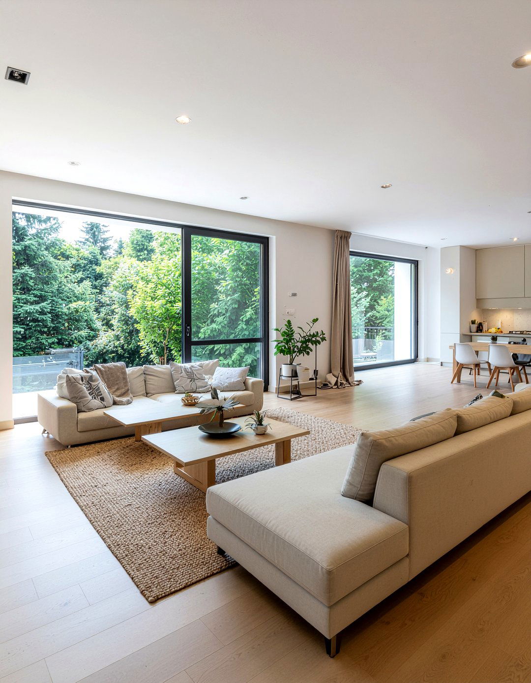 Open concept living area - 30 Scandinavian minimalist living room ideas