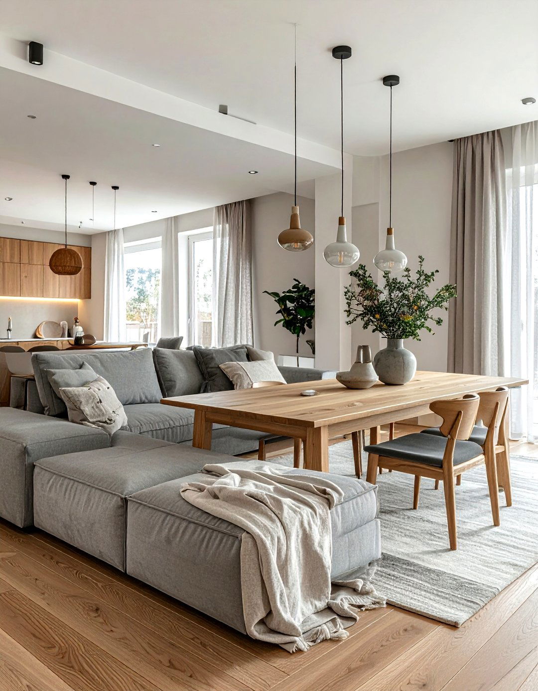 Open concept living dining room - 30 living room with dining area ideas