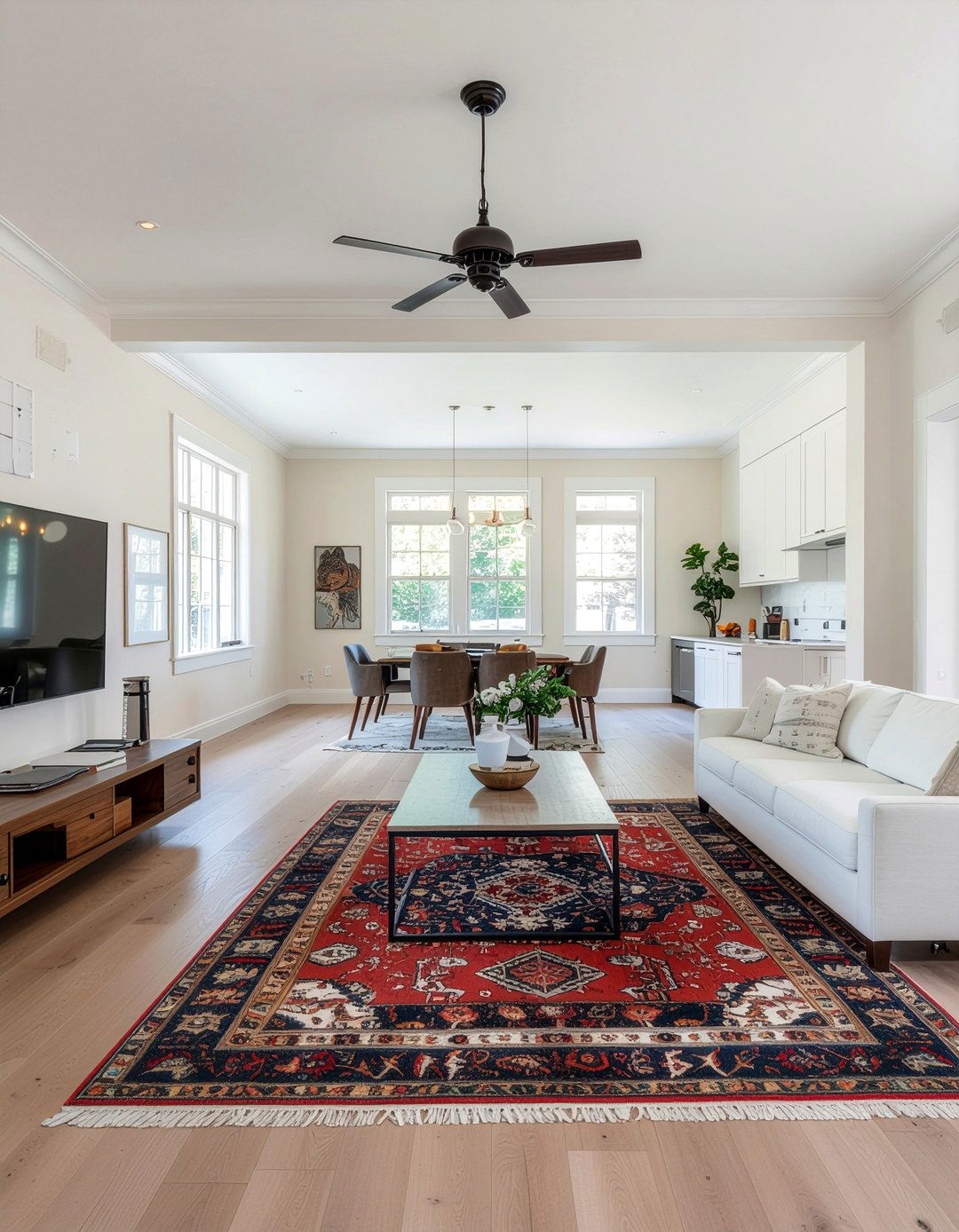 Open concept living room - 30 off-white living room ideas