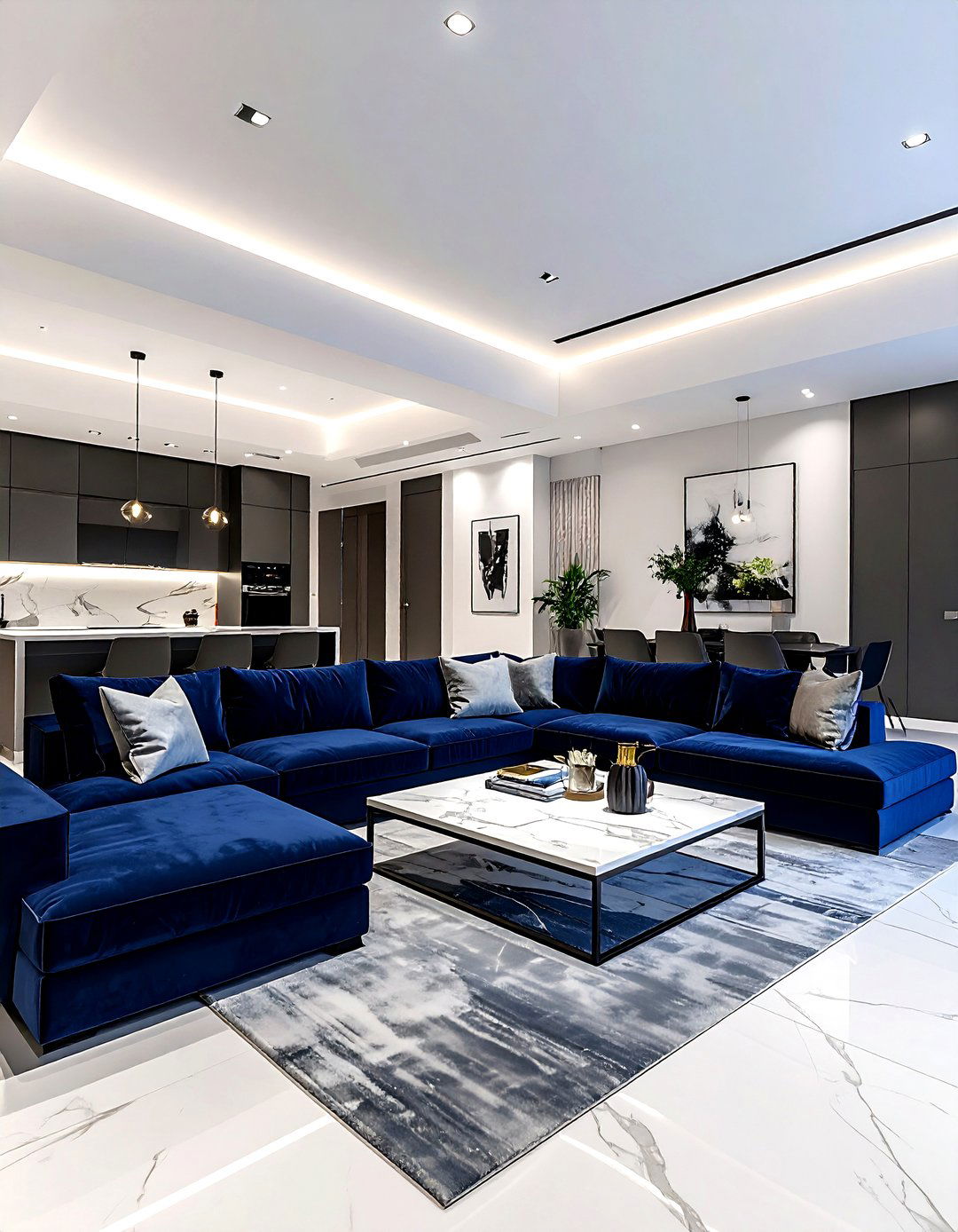 Open concept living room floor plan - 30 living room furniture layout