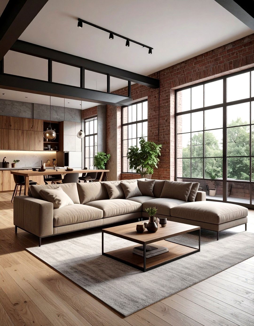 Open concept loft - 30 loft style living room ideas
