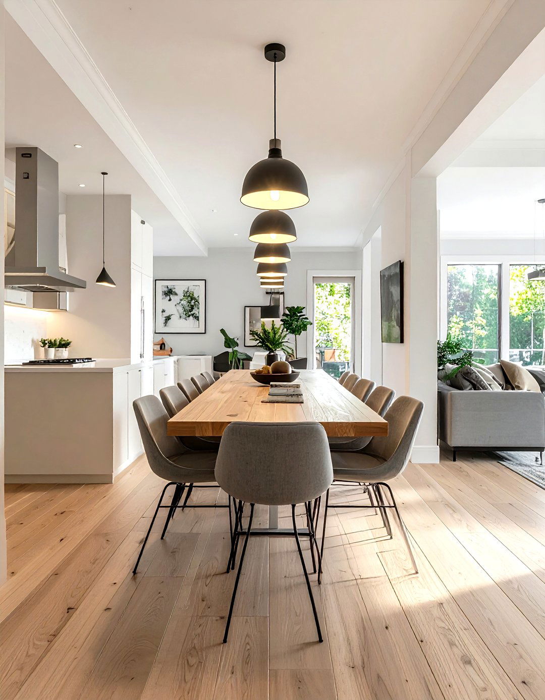 Open concept narrow dining - 30 narrow dining room ideas