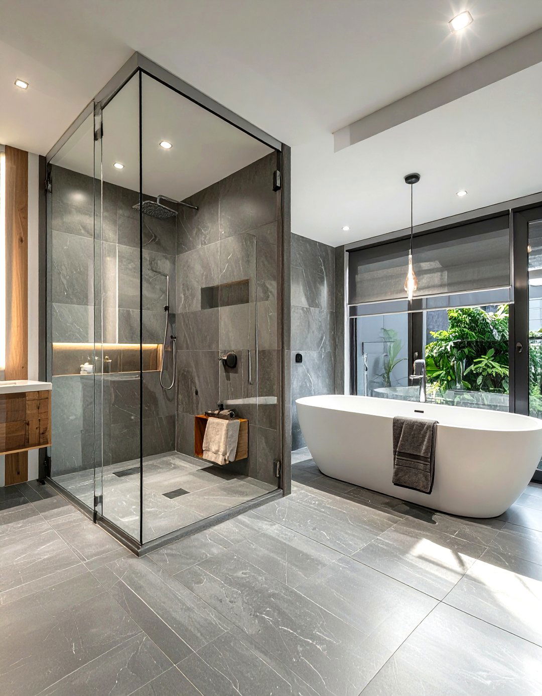 Open concept wet room - 30 large bathroom ideas