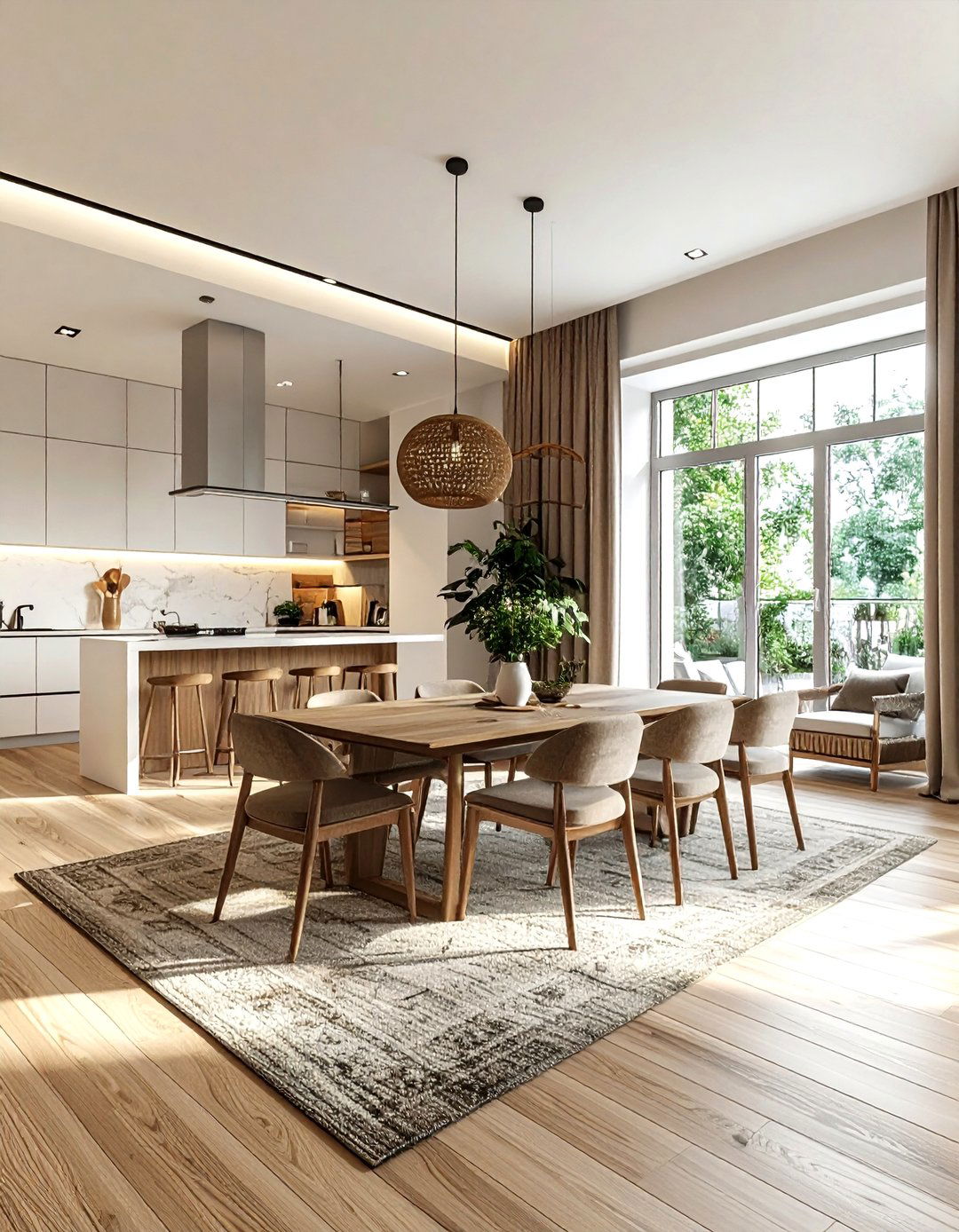 Open plan Scandinavian dining room - 30 Scandinavian dining room ideas