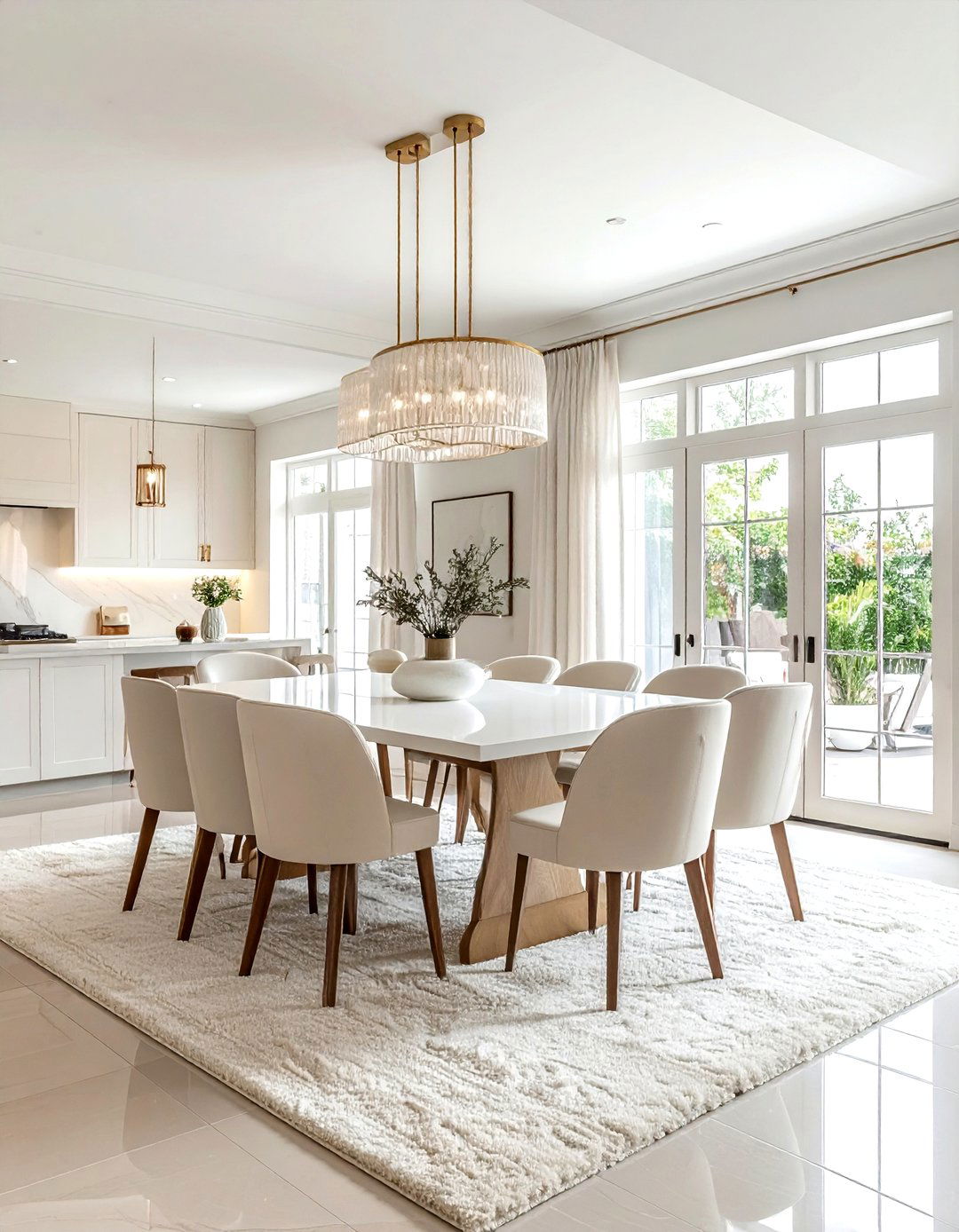 Open plan cream and white dining room - 30 cream and white dining room ideas
