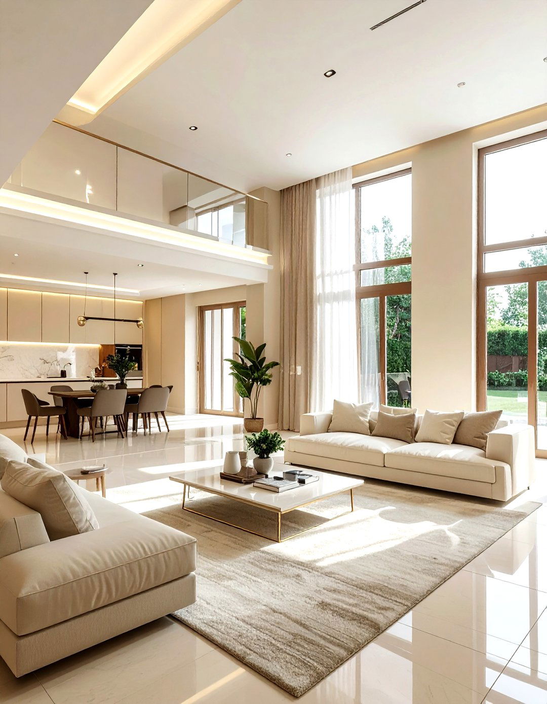 Open plan cream living room - 30 modern cream living room ideas