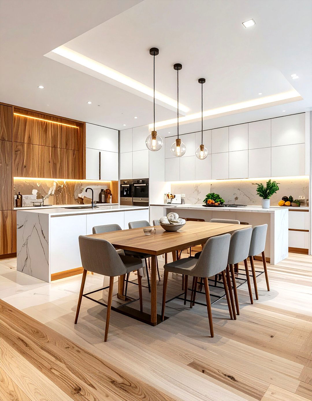 Open plan living dining kitchen - 30 living room with dining area ideas