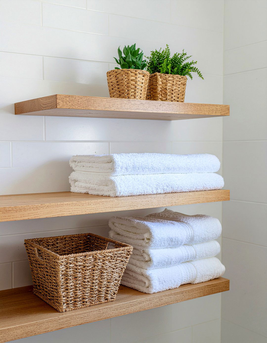 Open shelf bathroom storage - 30 bathroom linen cabinet ideas