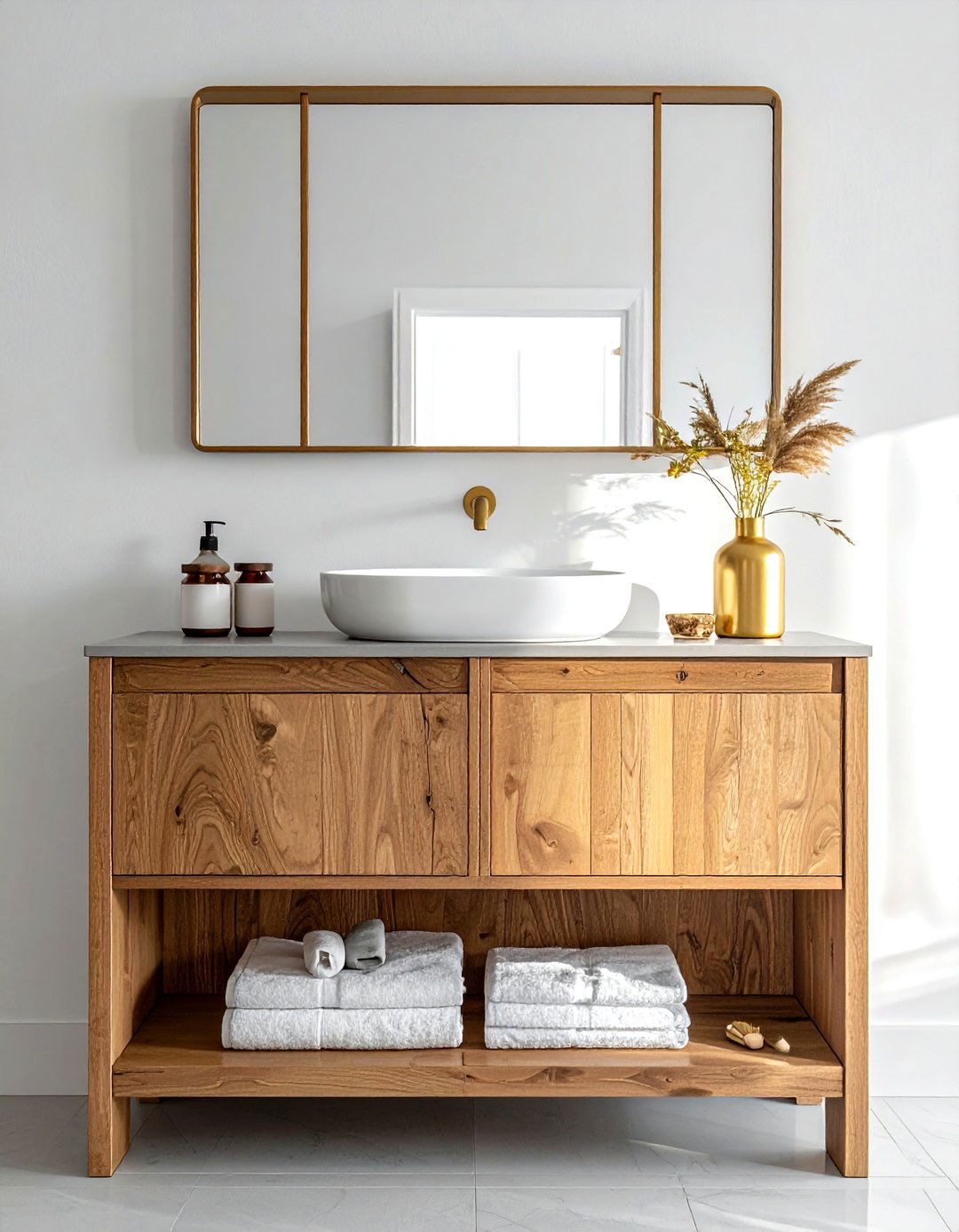 Open shelf bathroom vanity - 30 DIY bathroom vanity ideas