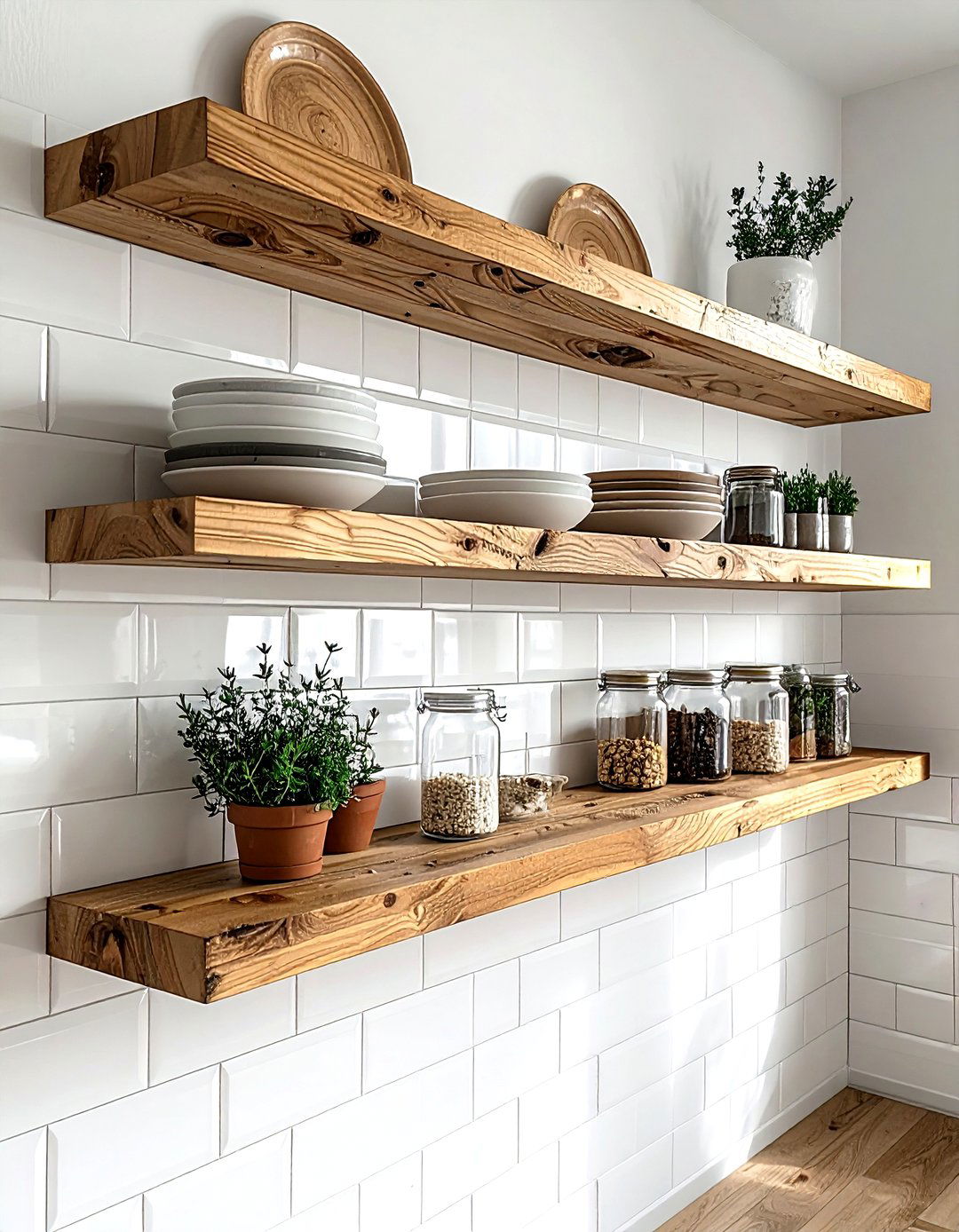 Open shelf display - 30 kitchen furniture settings