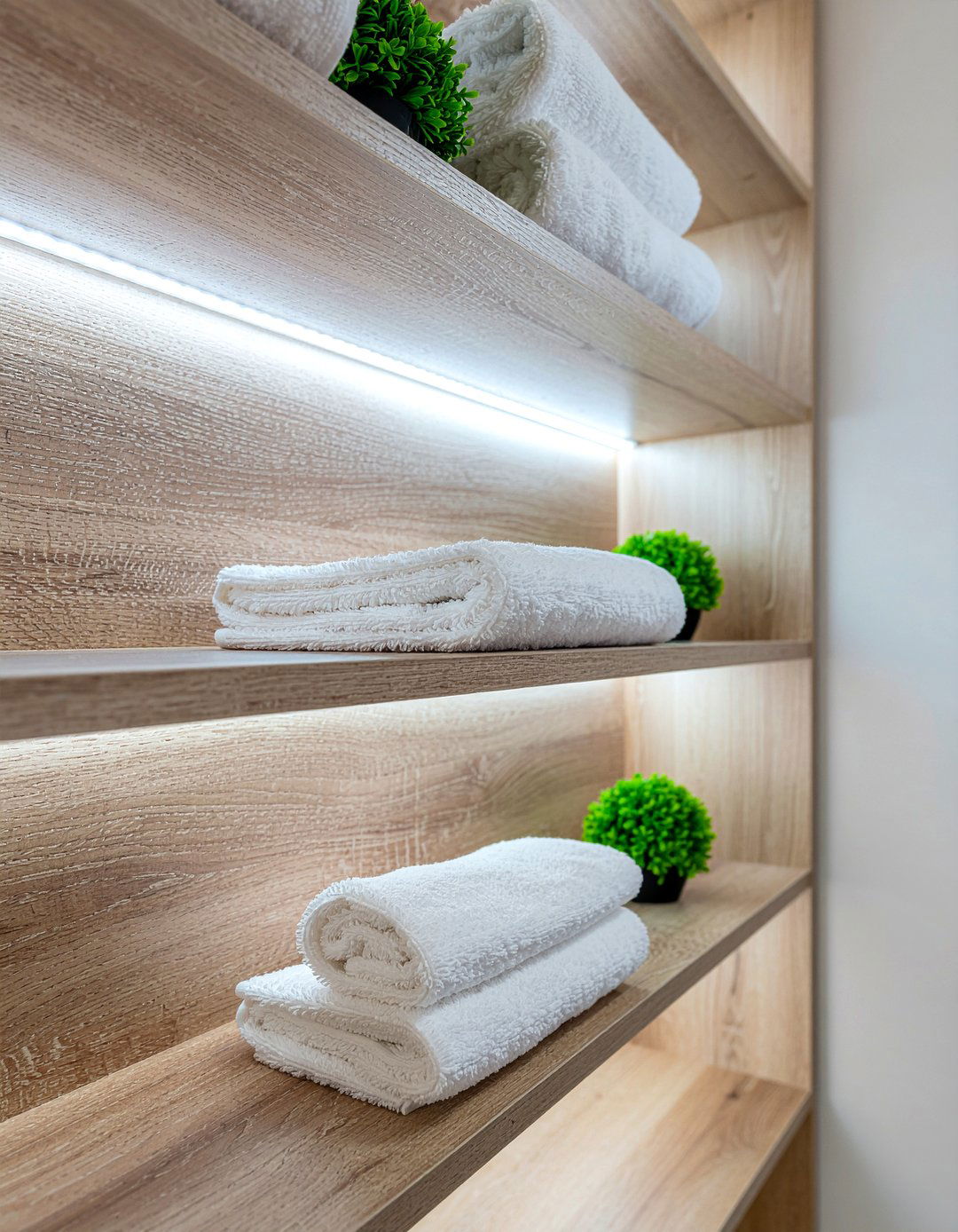Open shelf lighting - 30 LED bathroom lighting ideas