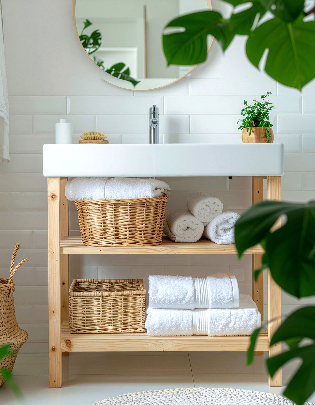 Open shelf vanity - 30 modern bathroom vanity ideas