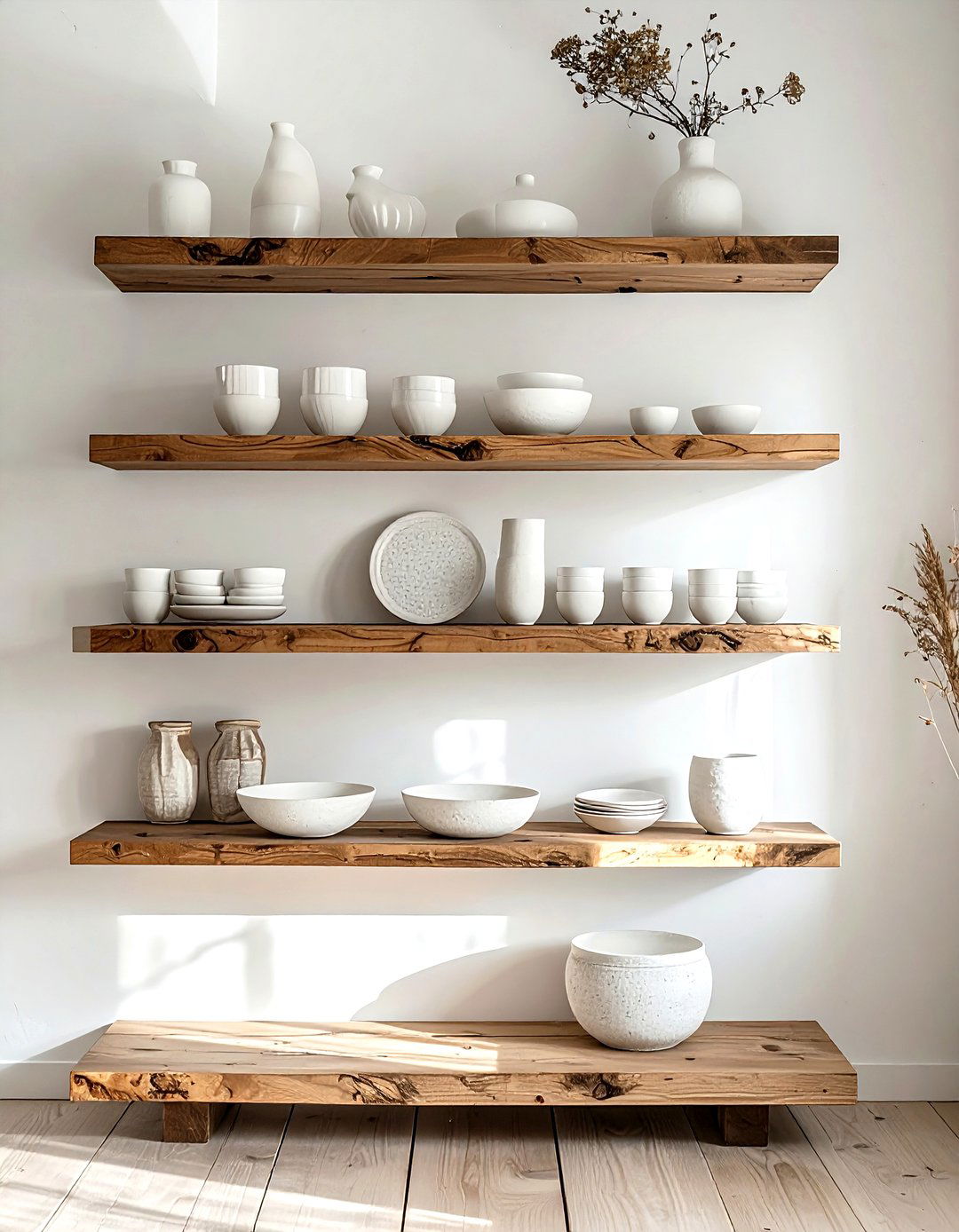 Open shelving - 30 clean decor ideas