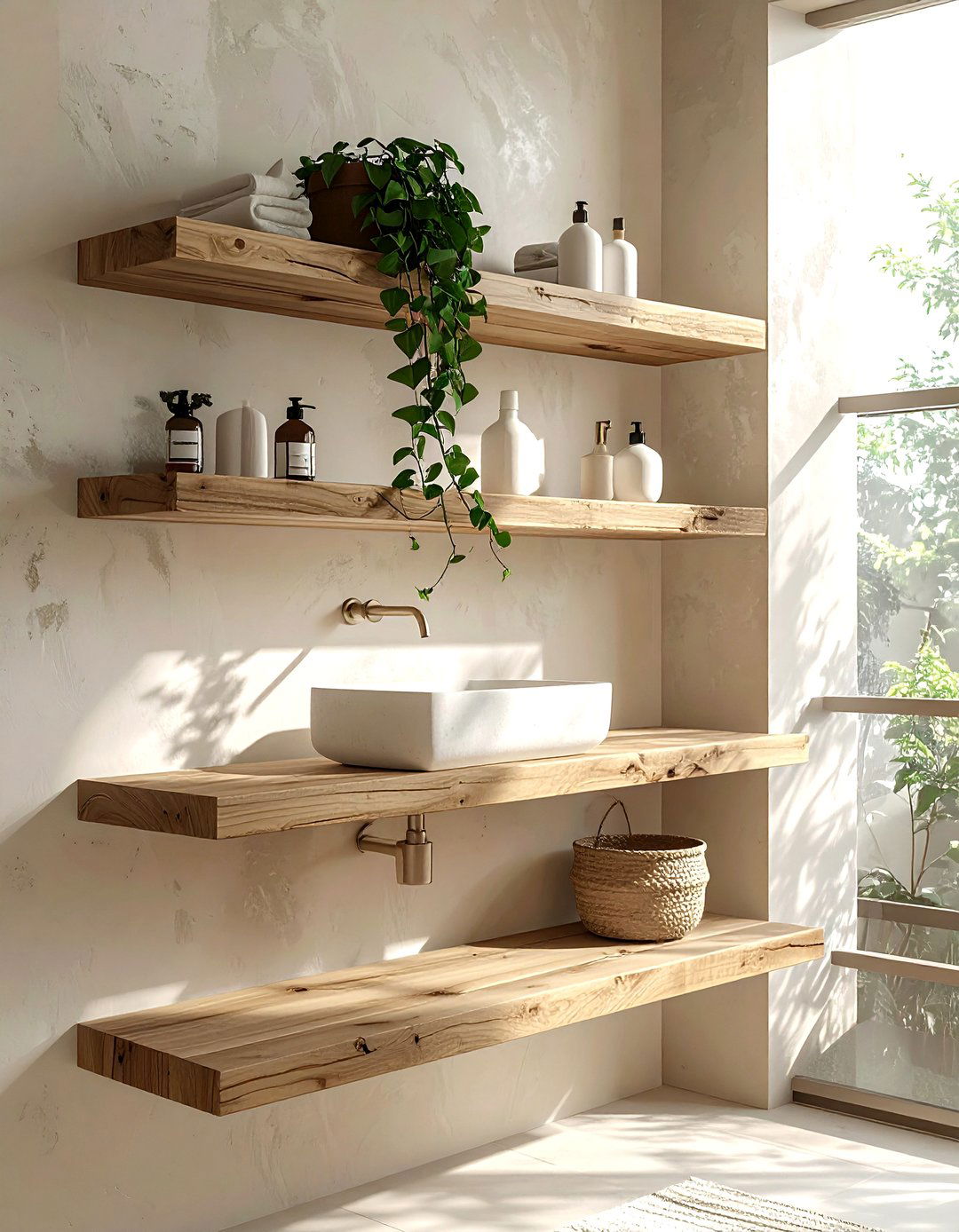 Open shelving - 30 tiny bathroom ideas