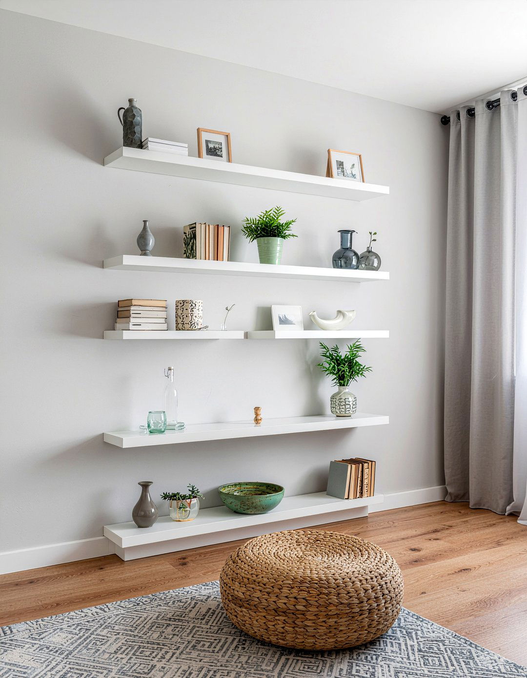Open shelving - 30 tiny living room ideas