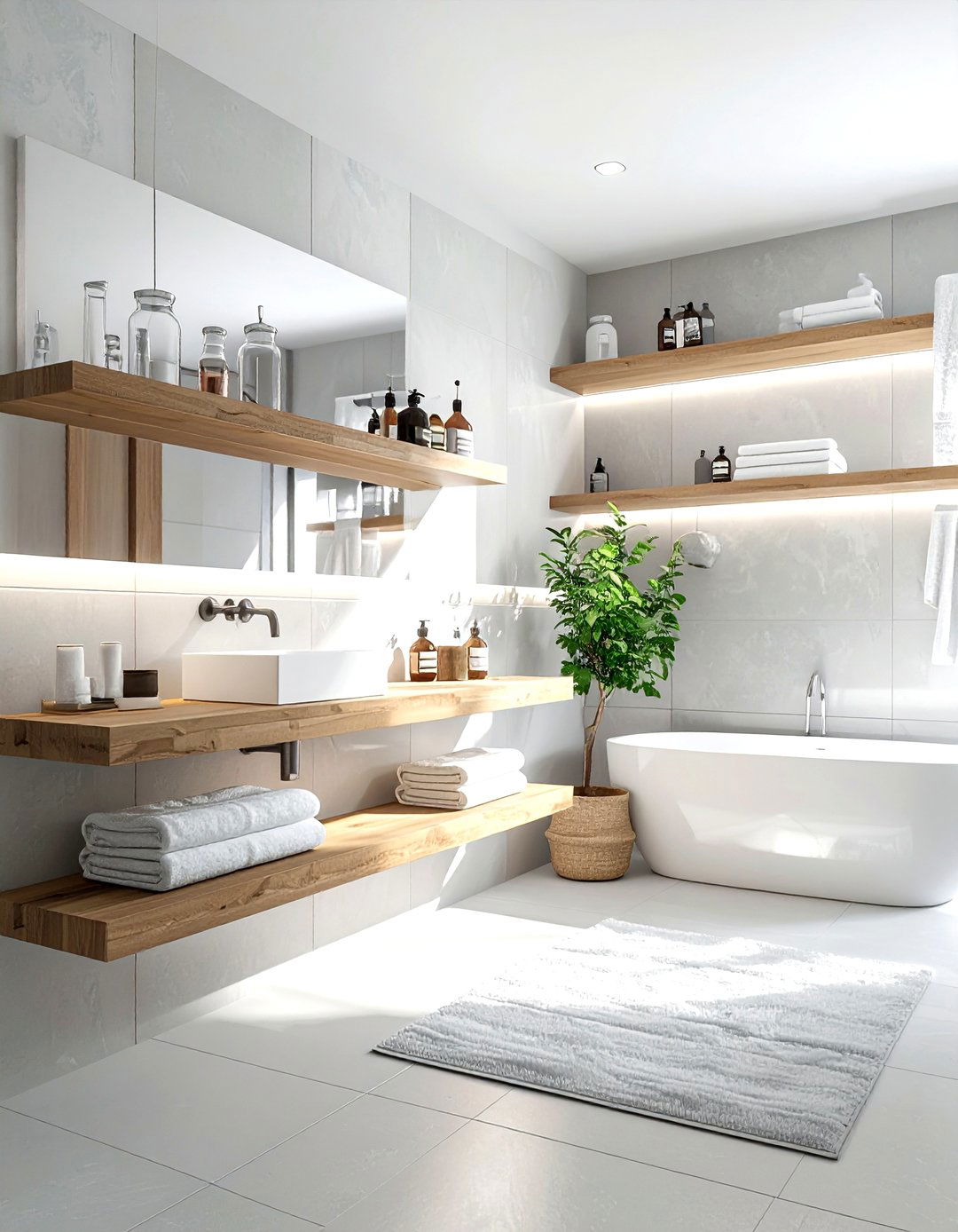 Open shelving bathroom - 30 sophisticated bathroom ideas