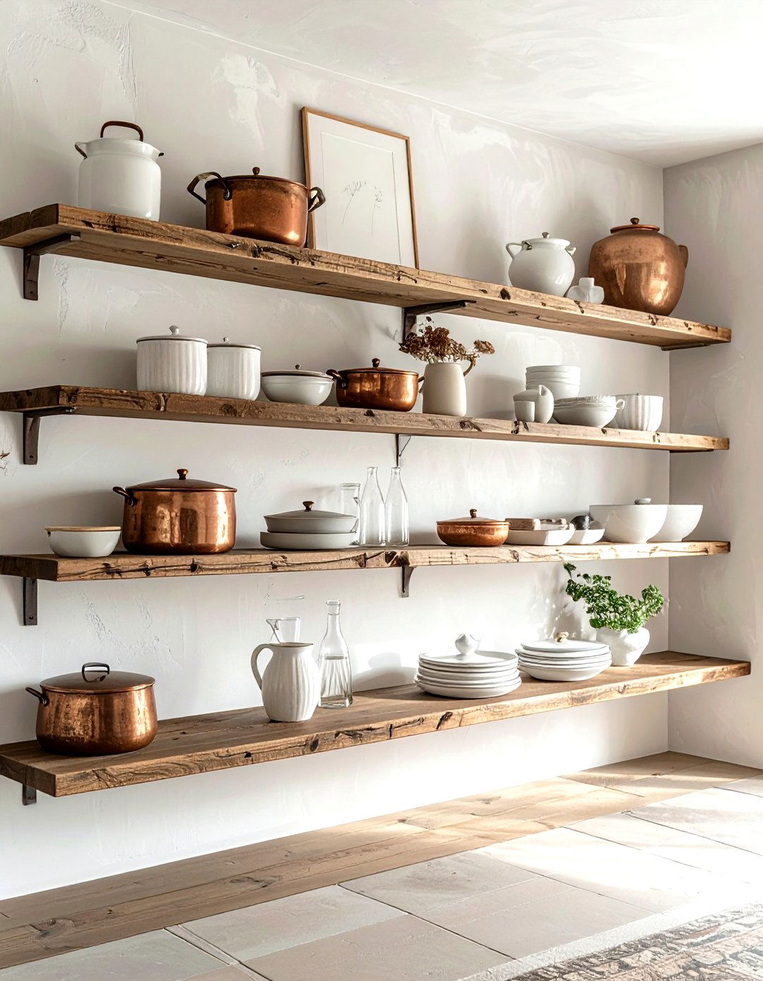 Open shelving display - 30 French cottage dining room ideas