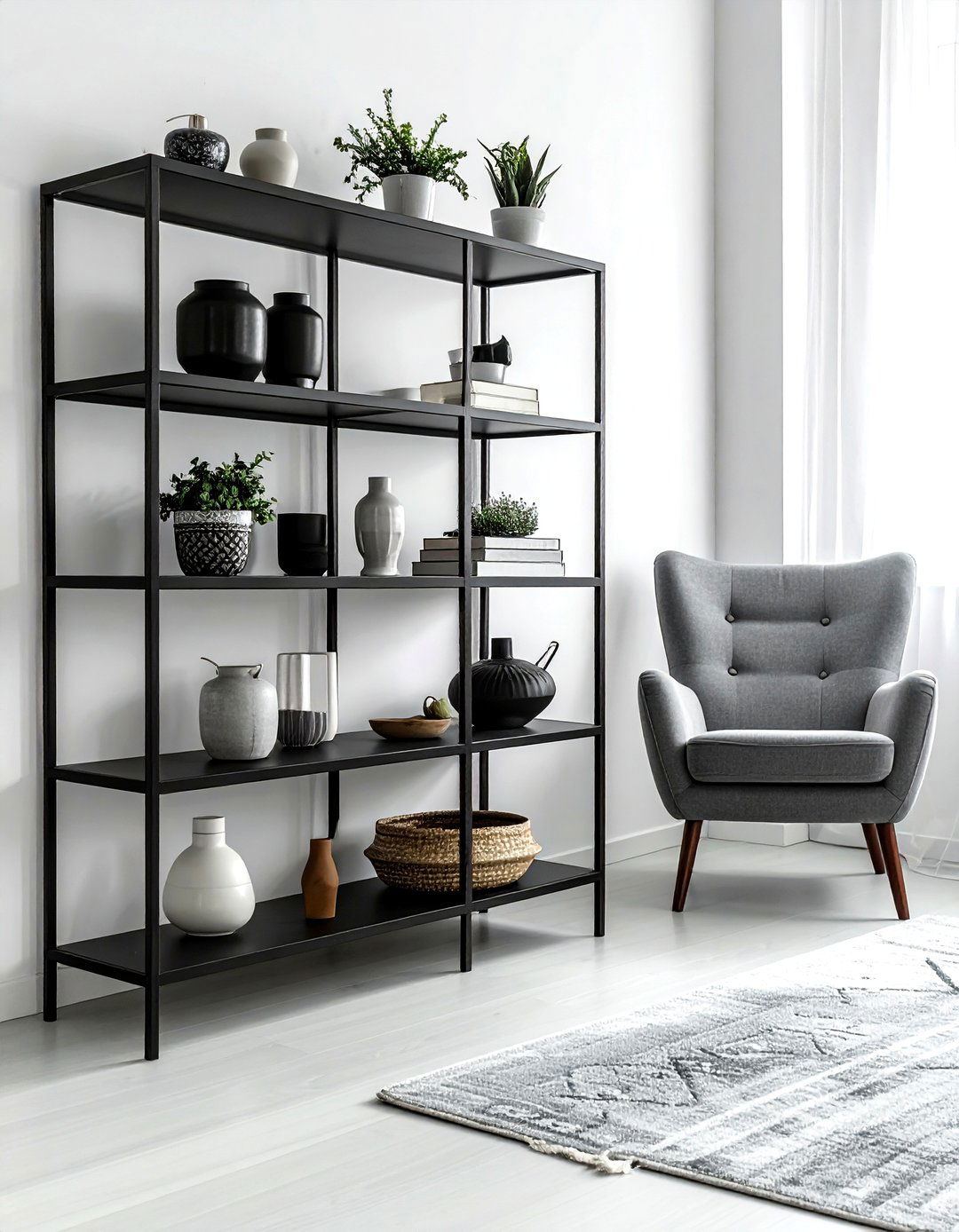 Open shelving display - 30 living room staging ideas