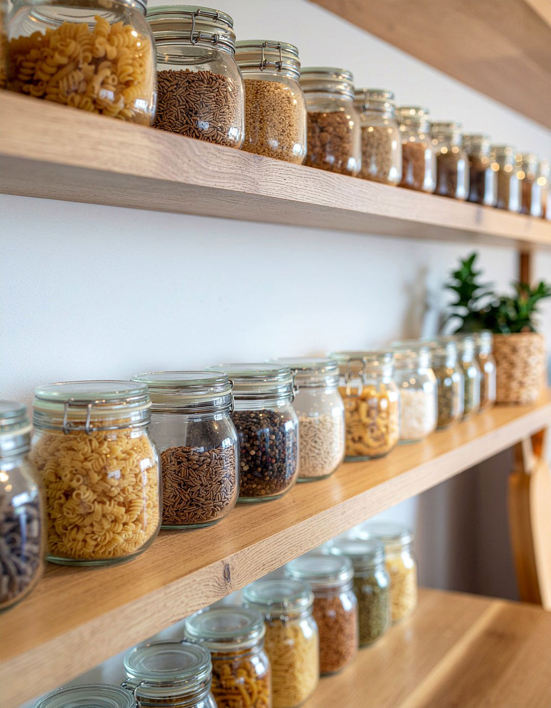 Open shelving jars - 30 retro kitchen ideas