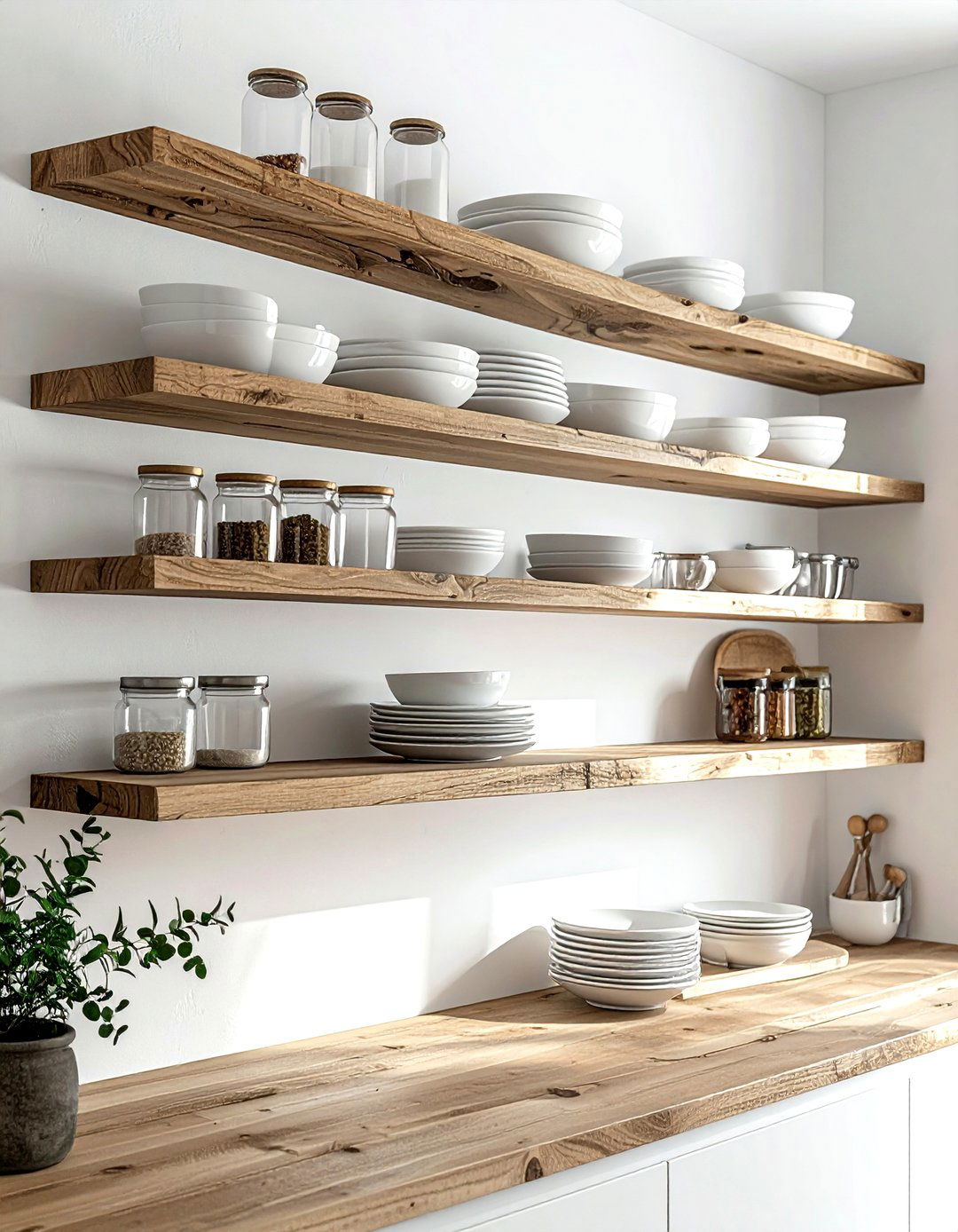 Open shelving kitchen - 30 kitchen creative storage ideas