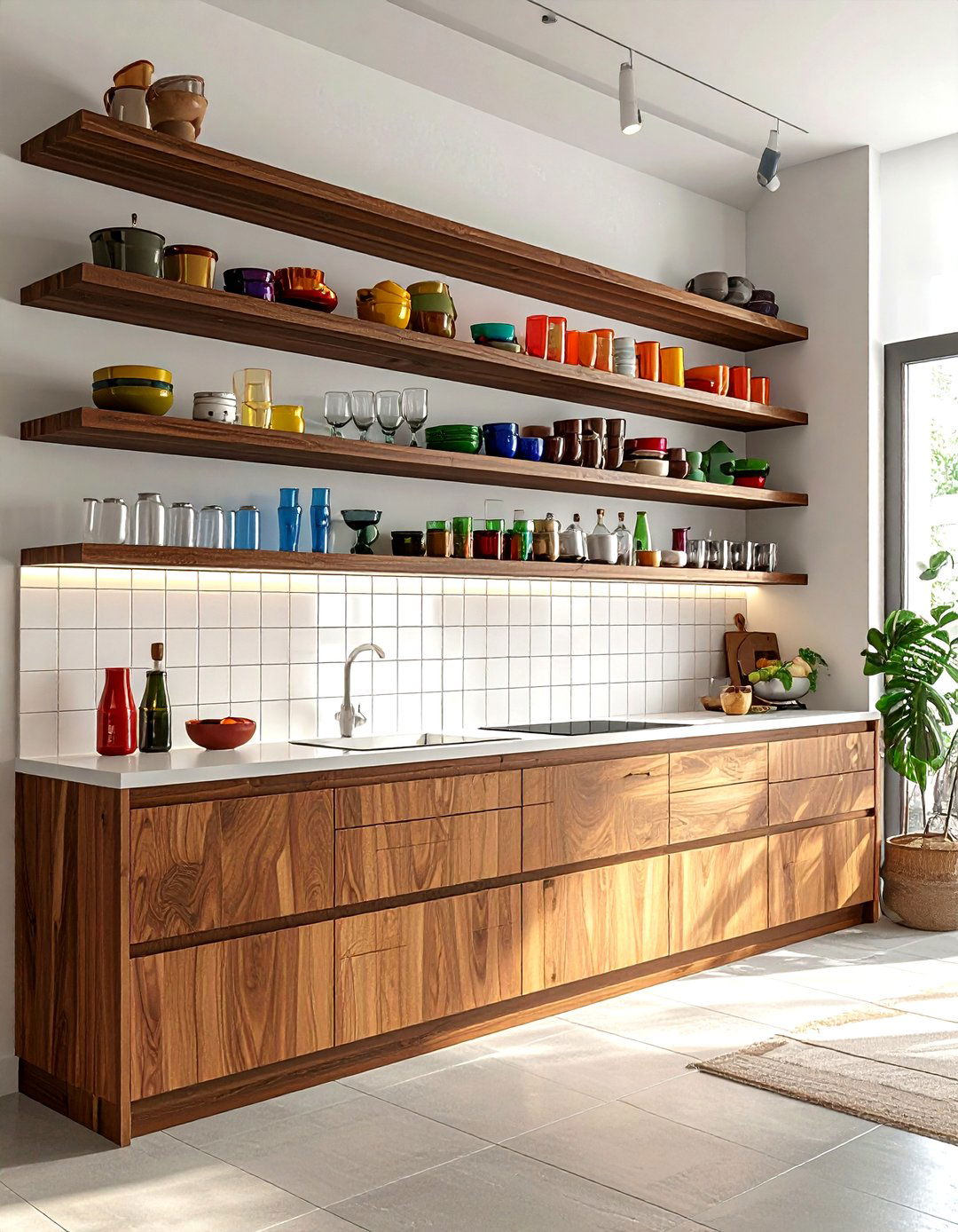 Open shelving kitchen - 30 mid-century modern kitchen ideas
