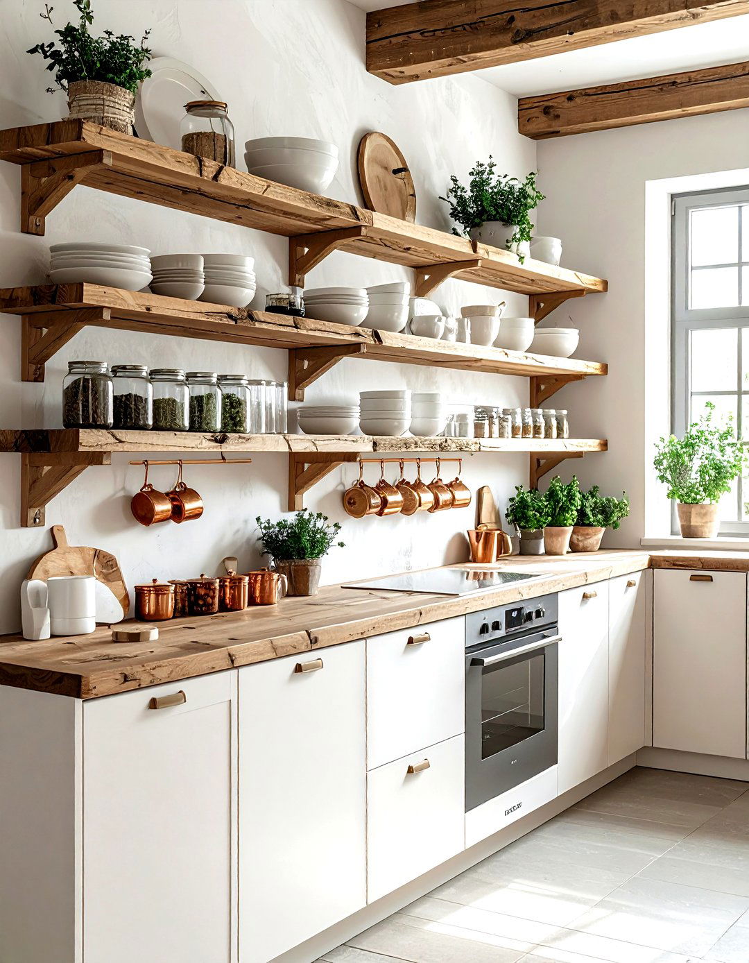 Open shelving kitchen - 30 cottage home decor ideas