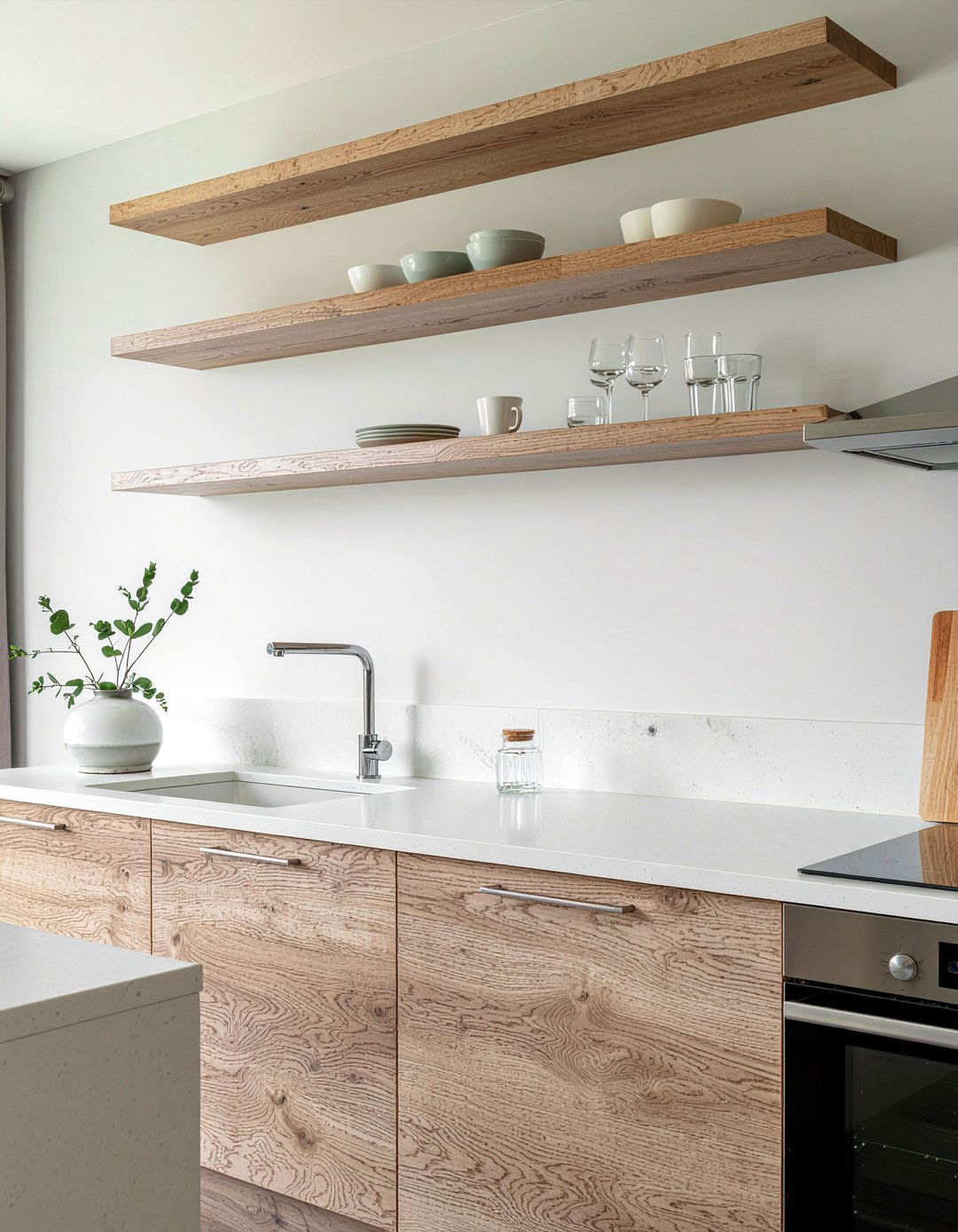 Open shelving modern kitchen - 30 sleek modern kitchen ideas