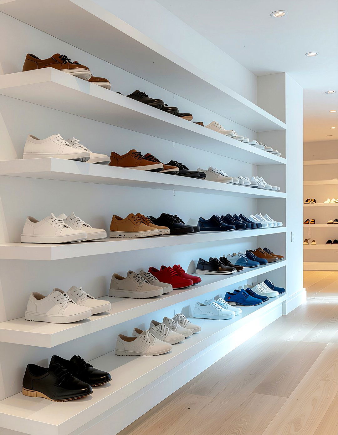 Open shelving shoe unit - 30 entryway shoe storage ideas