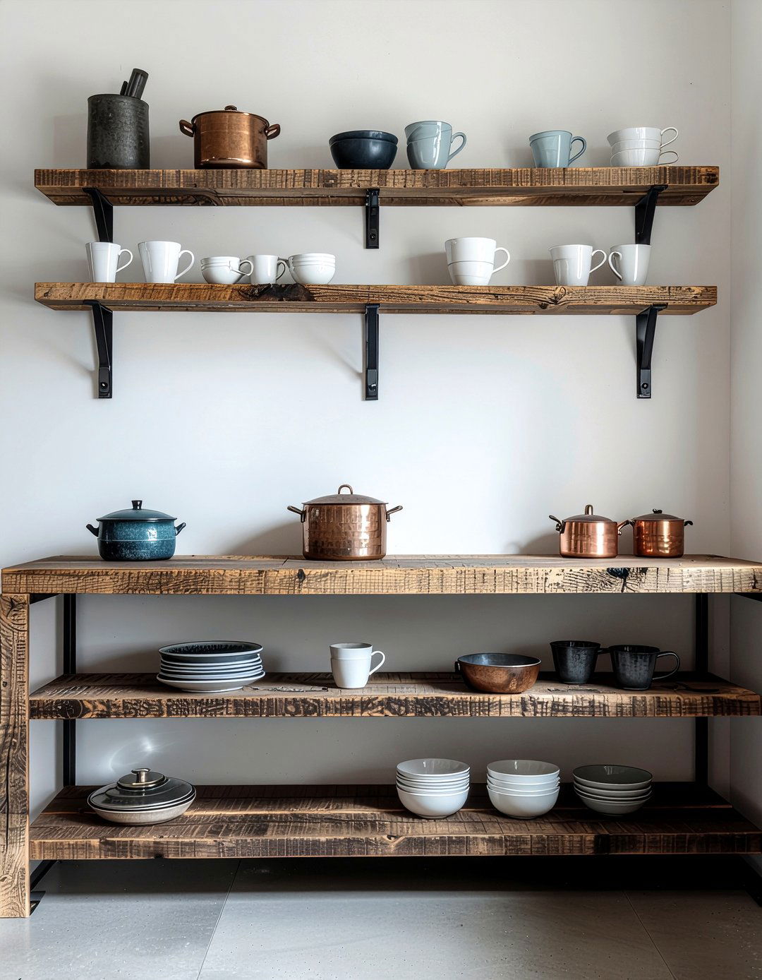 Open shelving unit - 30 industrial kitchen ideas