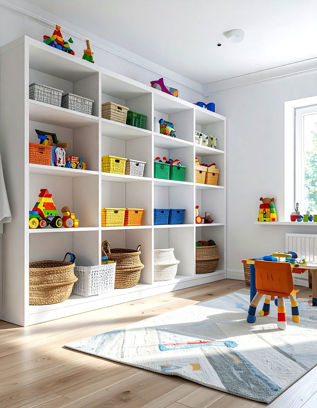 Open shelving units - 30 playroom storage ideas