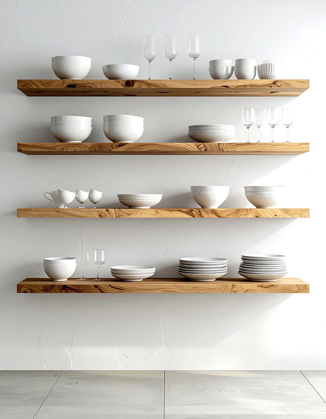 Open shelving wall - 30 refined kitchen ideas