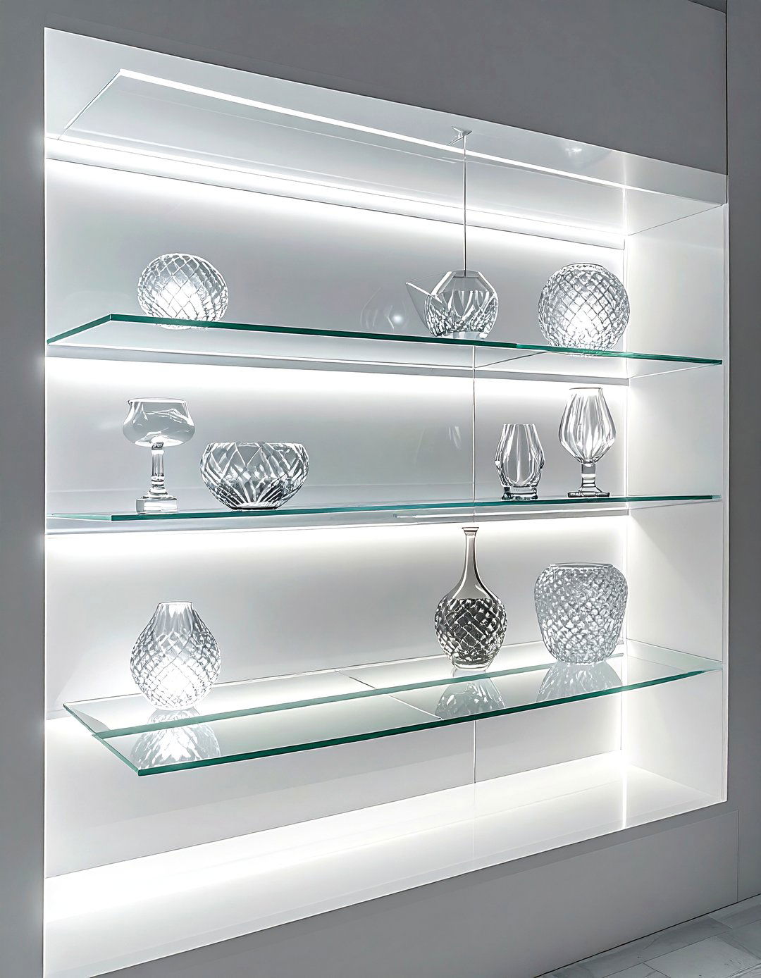 Open shelving with lighting - 30 living room built-in storage ideas