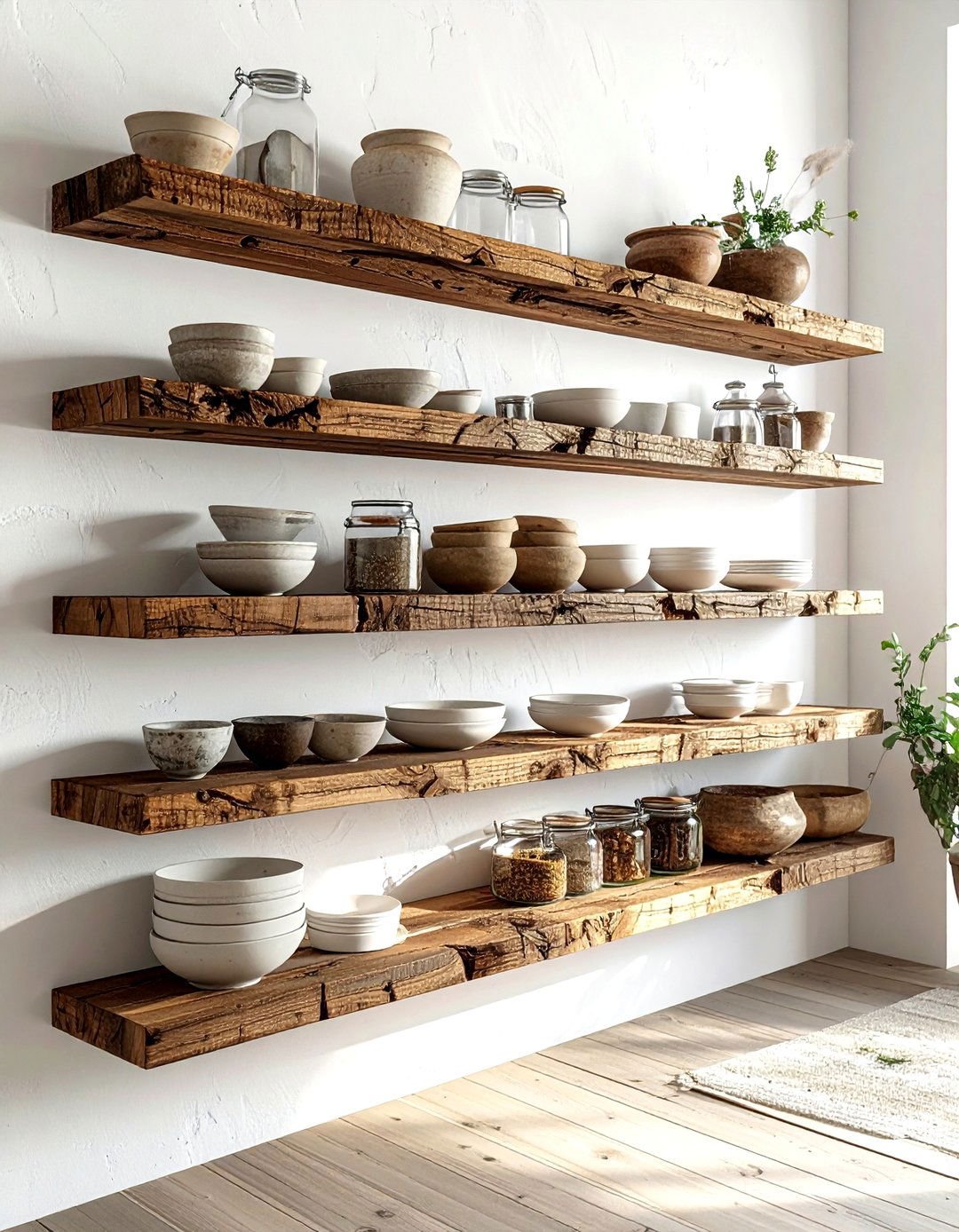 Open shelving wood - 30 Mediterranean kitchen ideas