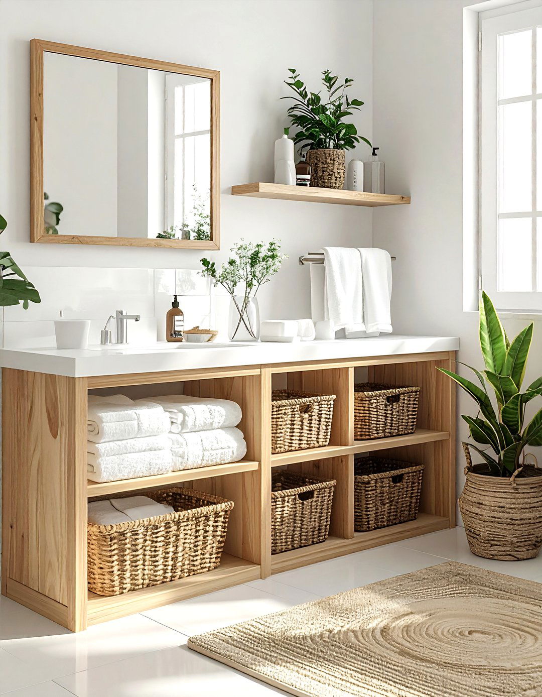 Open storage unit - 30 Nordic bathroom ideas