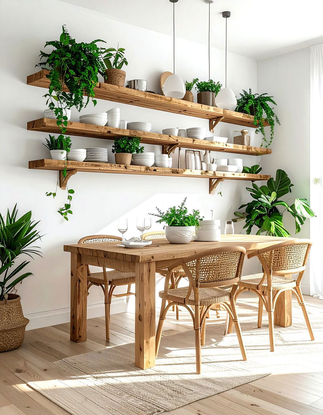 Open wall shelves - 30 dining room clever storage ideas