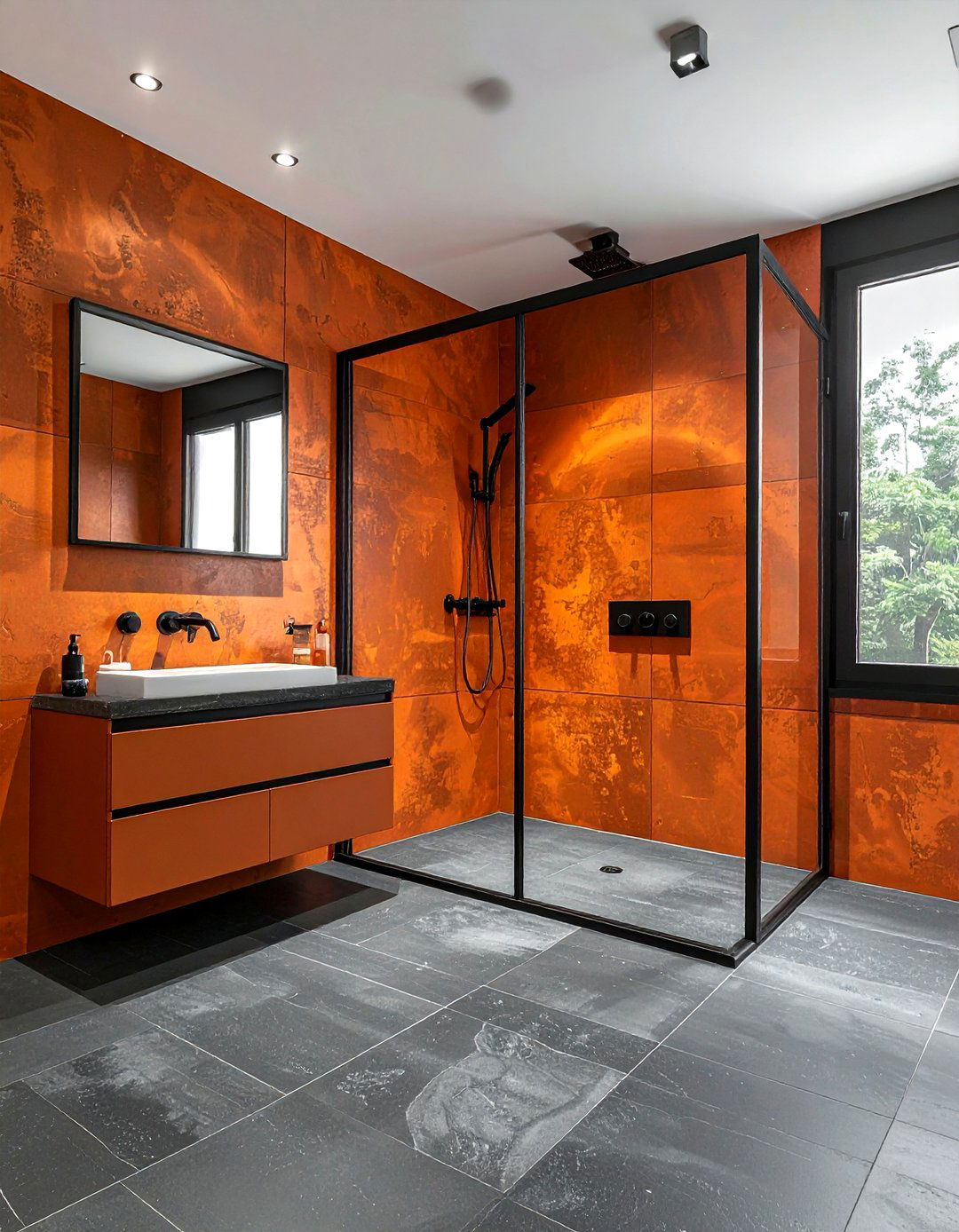 Orange And Black Modern Bathroom - 30 orange bathroom ideas