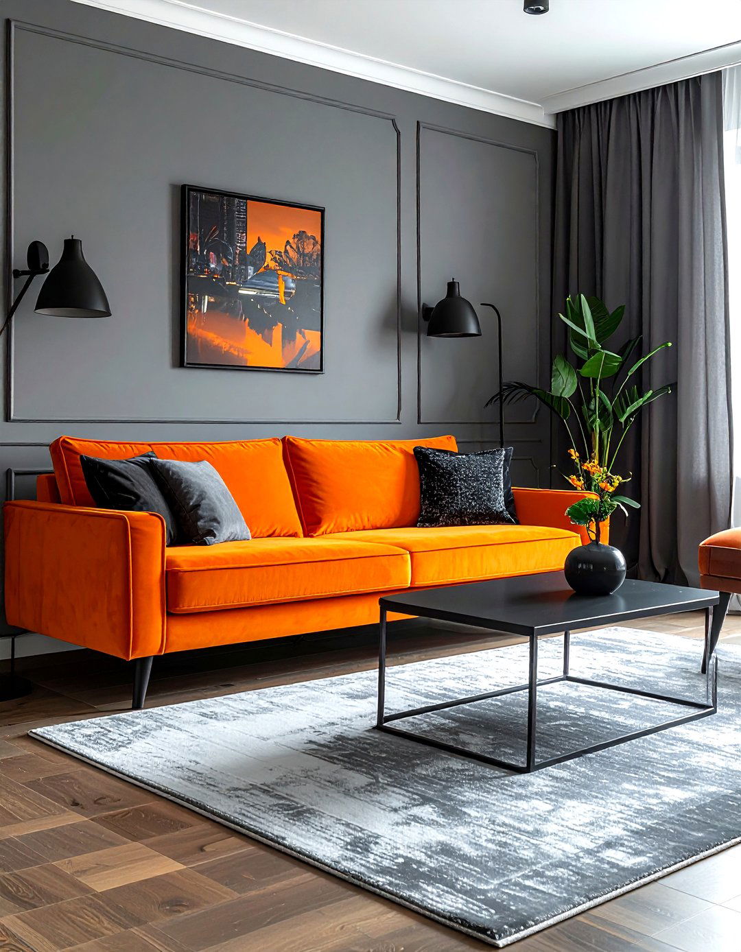 Orange And Grey Living Room Furniture - 30 orange living room ideas