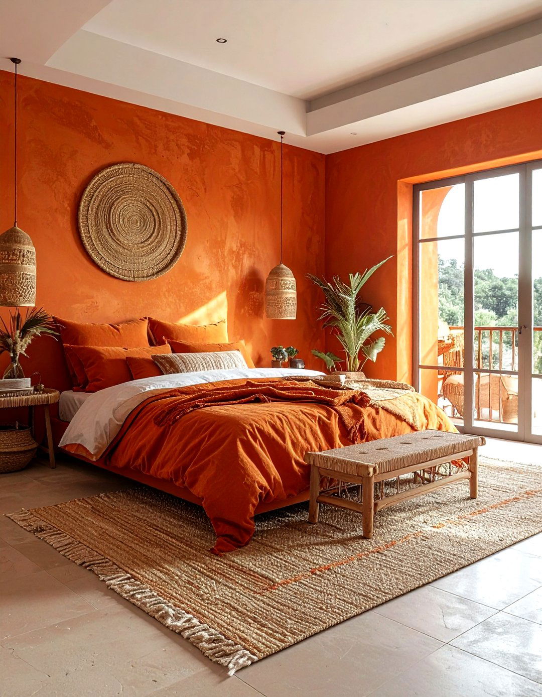 Orange Bedroom - 30 monochromatic bedroom ideas