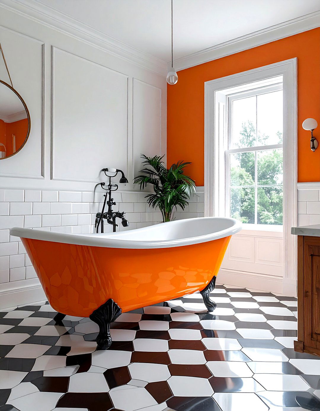 Orange Clawfoot Tub Bathroom - 30 orange bathroom ideas