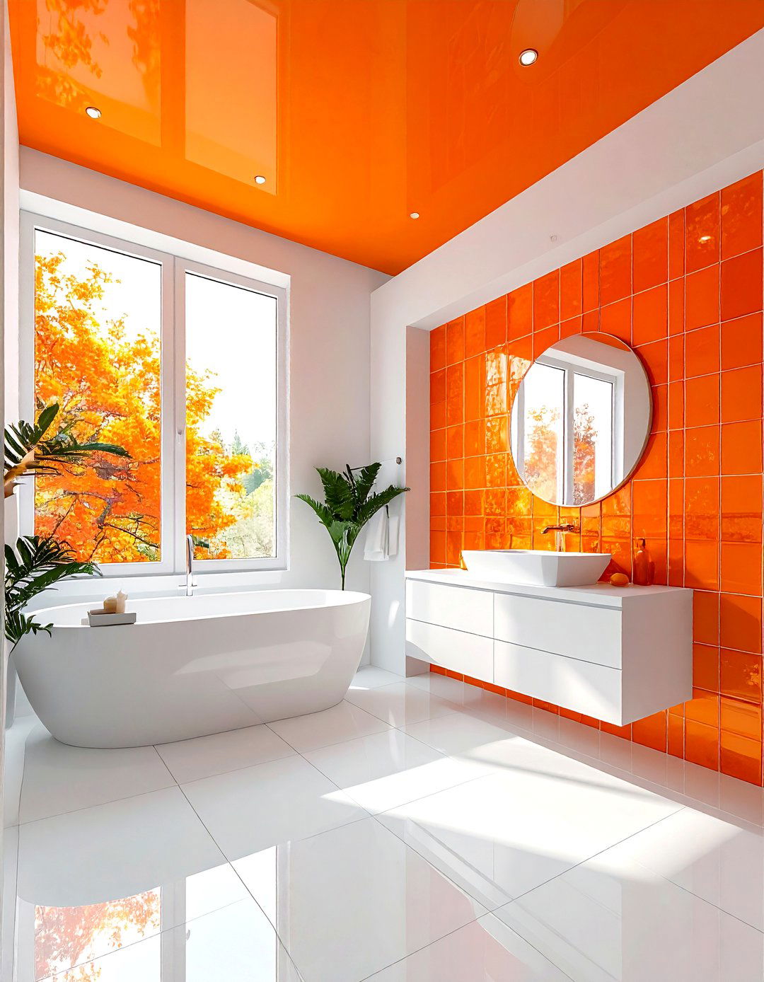 Orange Zest Bathroom - 30 orange and white bathroom ideas