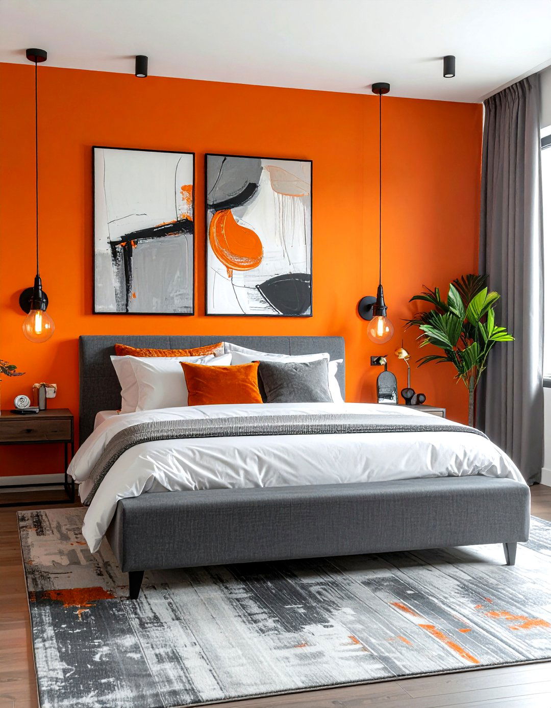 Orange accent wall