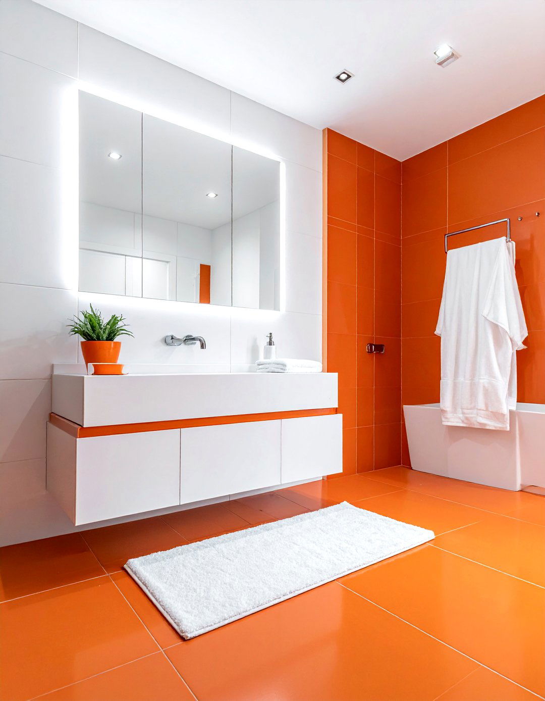 Orange and white bathroom - 30 burnt orange bathroom ideas