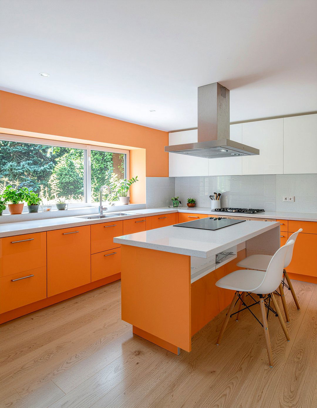 Orange and white kitchen - 30 orange kitchen ideas