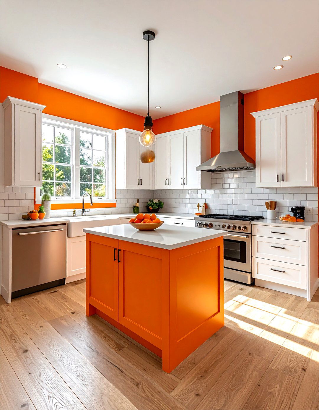 Orange and white kitchen - 30 bright orange kitchen ideas