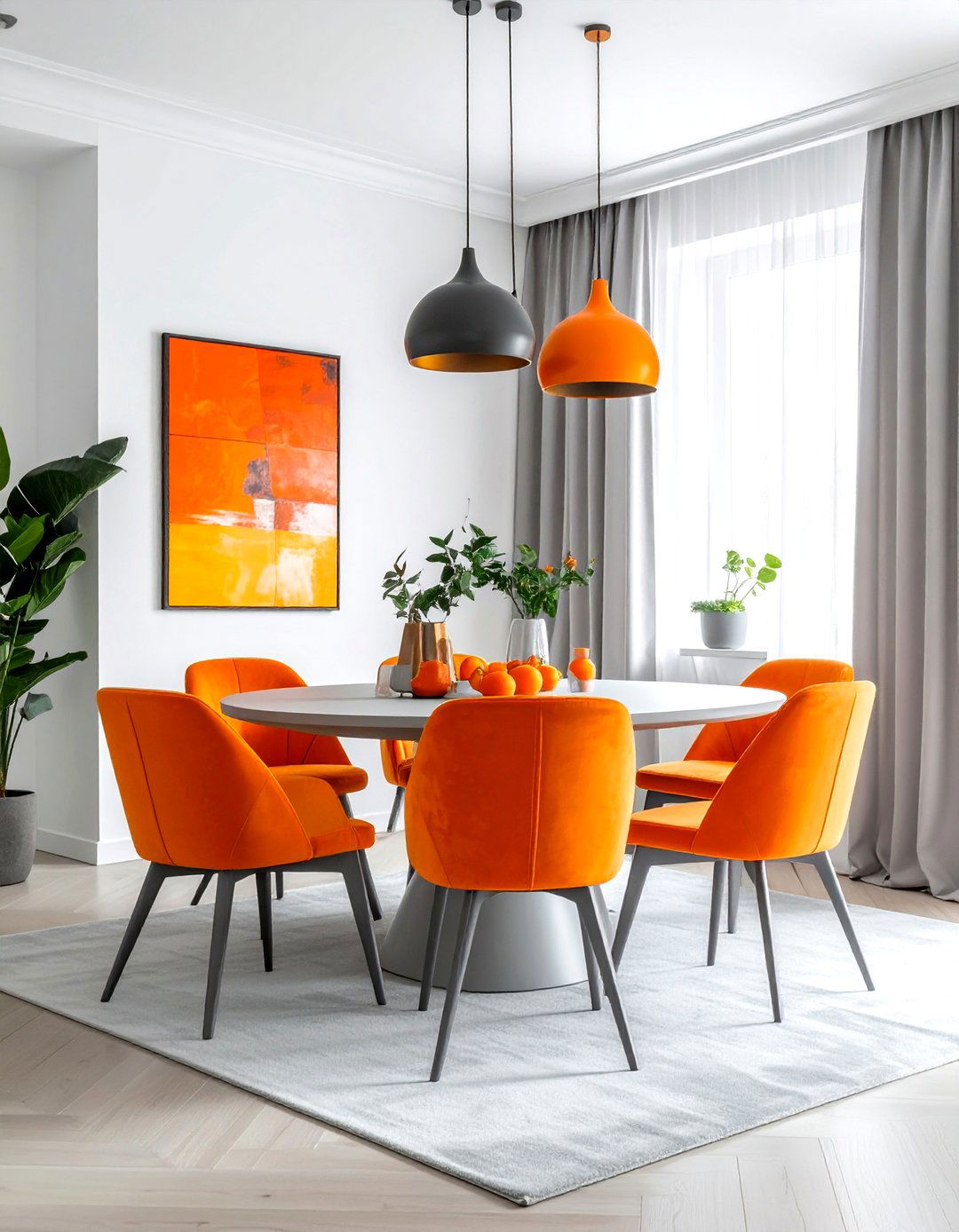 Orange dining room accessories - 30 colorful dining room ideas