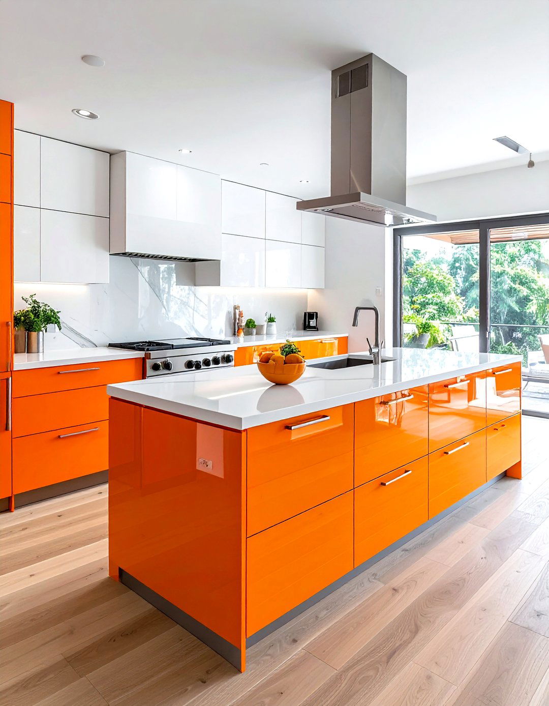 Orange kitchen cabinets - 30 bright orange kitchen ideas