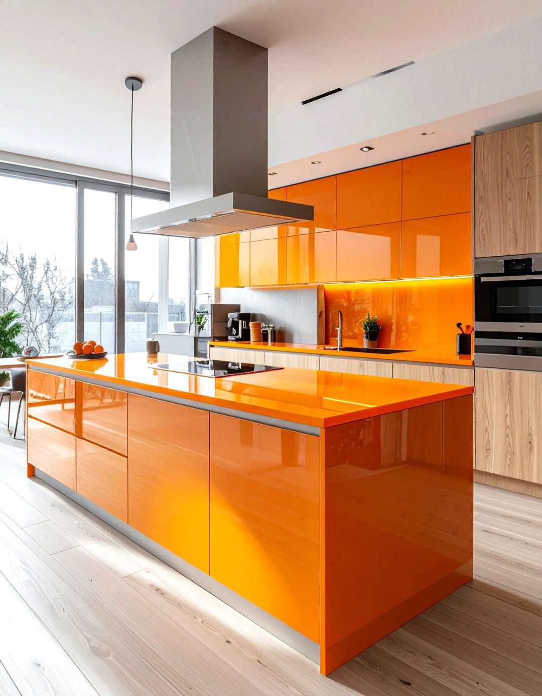Orange kitchen counter tops - 30 bright orange kitchen ideas